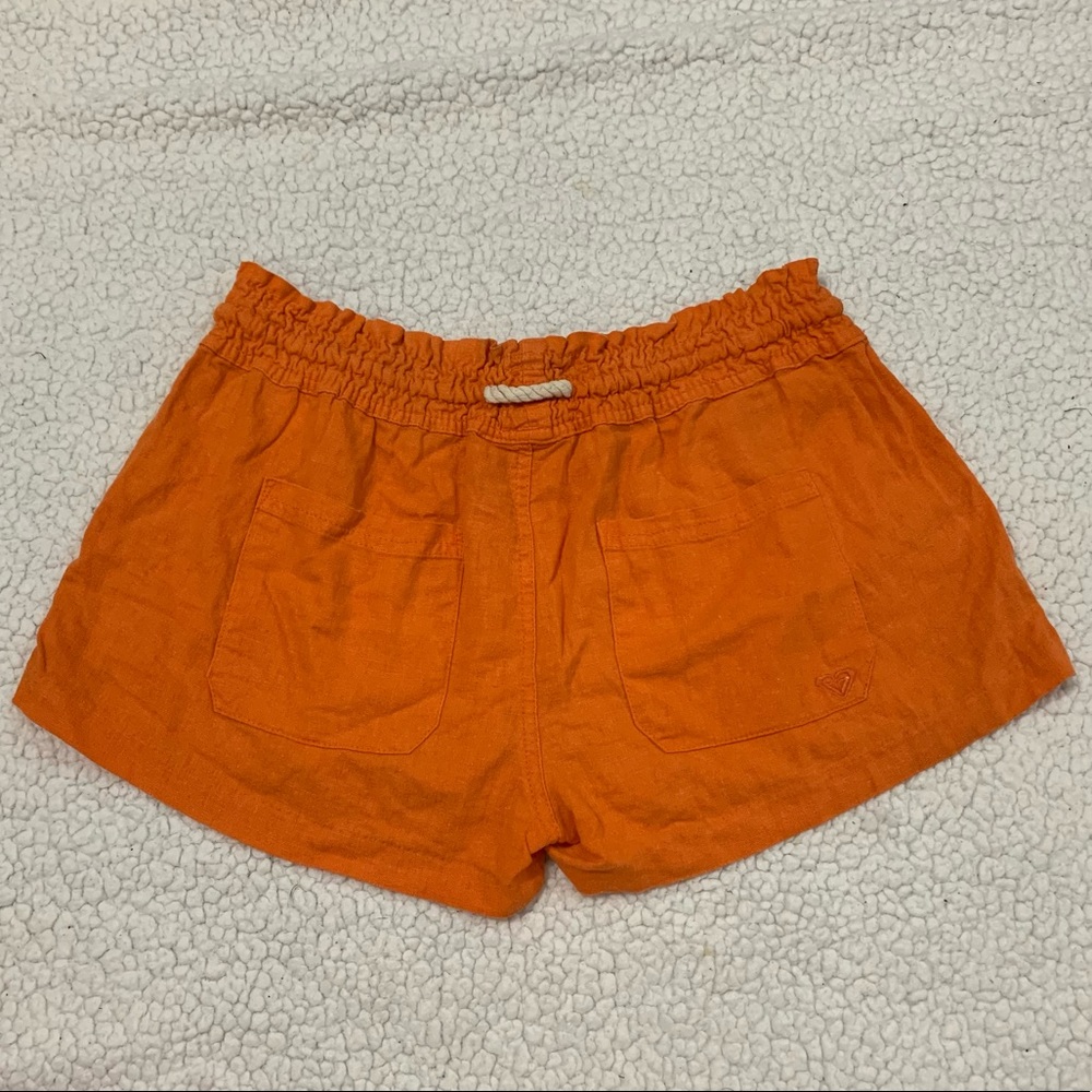 ROXY Orange Linen Blend Oceanside Beach Shorts Large ARJNS03007 NLE0 - Picture 10 of 14